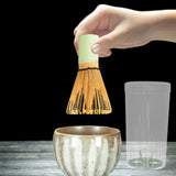 Maxbell Bamboo Matcha Whisk Mixing Brush Traditional Matcha Green Tea Powder Stirrer Green Handle