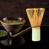 Maxbell Bamboo Matcha Whisk Mixing Brush Traditional Matcha Green Tea Powder Stirrer Green Handle