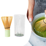 Maxbell Bamboo Matcha Whisk Mixing Brush Traditional Matcha Green Tea Powder Stirrer Green Handle