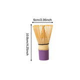 Maxbell Bamboo Matcha Whisk Mixing Brush Traditional Matcha Green Tea Powder Stirrer Purple Handle