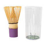 Maxbell Bamboo Matcha Whisk Mixing Brush Traditional Matcha Green Tea Powder Stirrer Purple Handle