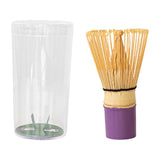 Maxbell Bamboo Matcha Whisk Mixing Brush Traditional Matcha Green Tea Powder Stirrer Purple Handle