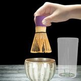 Maxbell Bamboo Matcha Whisk Mixing Brush Traditional Matcha Green Tea Powder Stirrer Purple Handle
