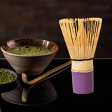 Maxbell Bamboo Matcha Whisk Mixing Brush Traditional Matcha Green Tea Powder Stirrer Purple Handle