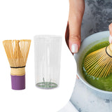 Maxbell Bamboo Matcha Whisk Mixing Brush Traditional Matcha Green Tea Powder Stirrer Purple Handle