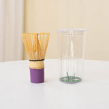 Maxbell Bamboo Matcha Whisk Mixing Brush Traditional Matcha Green Tea Powder Stirrer Purple Handle
