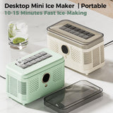 Mini Ice Maker Countertop Compact with Ice Clip for Camping Household Picnic Green