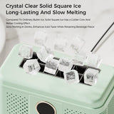 Mini Ice Maker Countertop Compact with Ice Clip for Camping Household Picnic Green
