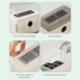 Office Ice Maker Countertop Freezing Appliance for Household Kitchen Camping White