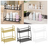 Maxbell 2 Tier Spice Storage Rack Mesh Design Office Rustproof Kitchen Counter Shelf White