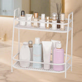 Maxbell 2 Tier Spice Storage Rack Mesh Design Office Rustproof Kitchen Counter Shelf White