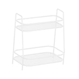 Maxbell 2 Tier Spice Storage Rack Mesh Design Office Rustproof Kitchen Counter Shelf White