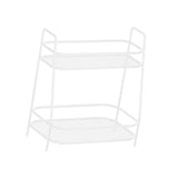 Maxbell 2 Tier Spice Storage Rack Mesh Design Office Rustproof Kitchen Counter Shelf White