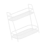 Maxbell 2 Tier Spice Storage Rack Mesh Design Office Rustproof Kitchen Counter Shelf White