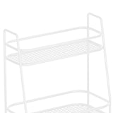 Maxbell 2 Tier Spice Storage Rack Mesh Design Office Rustproof Kitchen Counter Shelf White