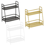 Maxbell 2 Tier Spice Storage Rack Mesh Design Office Rustproof Kitchen Counter Shelf White