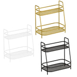 Maxbell 2 Tier Spice Storage Rack Mesh Design Office Rustproof Kitchen Counter Shelf White