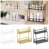 Maxbell 2 Tier Spice Storage Rack Mesh Design Office Rustproof Kitchen Counter Shelf White