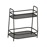 Maxbell 2 Tier Spice Storage Rack Mesh Design Office Rustproof Kitchen Counter Shelf Black