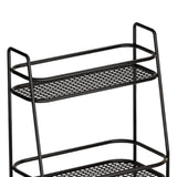 Maxbell 2 Tier Spice Storage Rack Mesh Design Office Rustproof Kitchen Counter Shelf Black