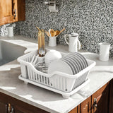 Maxbell Dish Rack Lightweight Versatile Storage Shelf for Dishes for Counter Cabinet White