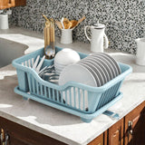 Maxbell Dish Rack Lightweight Versatile Storage Shelf for Dishes for Counter Cabinet Blue