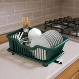 Maxbell Dish Rack Lightweight Versatile Storage Shelf for Dishes for Counter Cabinet Dark Green