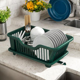 Maxbell Dish Rack Lightweight Versatile Storage Shelf for Dishes for Counter Cabinet Dark Green