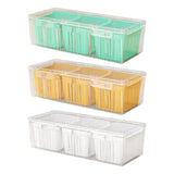 Maxbell Fridge Organizer 3 Compartments Divided Serving Tray for Party Fruit Candies Green