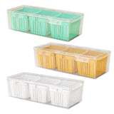 Maxbell Fridge Organizer 3 Compartments Divided Serving Tray for Party Fruit Candies Green