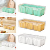 Maxbell Fridge Organizer 3 Compartments Divided Serving Tray for Party Fruit Candies Green