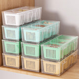 Maxbell Fridge Organizer 3 Compartments Divided Serving Tray for Party Fruit Candies Green