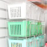Maxbell Fridge Organizer 3 Compartments Divided Serving Tray for Party Fruit Candies Green