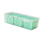 Maxbell Fridge Organizer 3 Compartments Divided Serving Tray for Party Fruit Candies Green