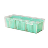 Maxbell Fridge Organizer 3 Compartments Divided Serving Tray for Party Fruit Candies Green