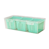 Maxbell Fridge Organizer 3 Compartments Divided Serving Tray for Party Fruit Candies Green