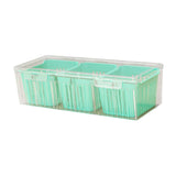 Maxbell Fridge Organizer 3 Compartments Divided Serving Tray for Party Fruit Candies Green