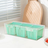 Maxbell Fridge Organizer 3 Compartments Divided Serving Tray for Party Fruit Candies Green