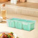 Maxbell Fridge Organizer 3 Compartments Divided Serving Tray for Party Fruit Candies Green
