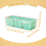 Maxbell Fridge Organizer 3 Compartments Divided Serving Tray for Party Fruit Candies Green
