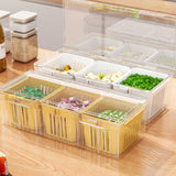 Maxbell Fridge Organizer 3 Compartments Divided Serving Tray for Party Fruit Candies yellow