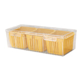 Maxbell Fridge Organizer 3 Compartments Divided Serving Tray for Party Fruit Candies yellow