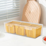 Maxbell Fridge Organizer 3 Compartments Divided Serving Tray for Party Fruit Candies yellow