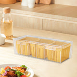 Maxbell Fridge Organizer 3 Compartments Divided Serving Tray for Party Fruit Candies yellow