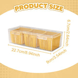 Maxbell Fridge Organizer 3 Compartments Divided Serving Tray for Party Fruit Candies yellow