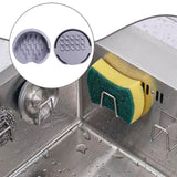 Maxbell Kitchen Sink Sponge Holder Silicone Dish Sponge Tray for Cafe Home Use Gray