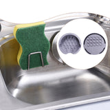 Maxbell Kitchen Sink Sponge Holder Silicone Dish Sponge Tray for Cafe Home Use Gray