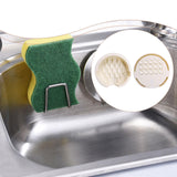 Maxbell Kitchen Sink Sponge Holder Silicone Dish Sponge Tray for Cafe Home Use White