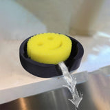 Maxbell Kitchen Sink Sponge Holder Silicone Dish Sponge Tray for Cafe Home Use Black