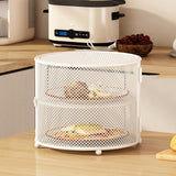 Maxbell Food Cover Rack Space Saving Multi Tier Organizer for BBQ Restaurant Camping white 2 tier